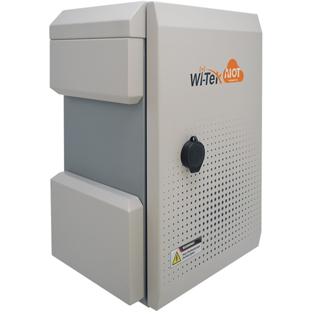 Wi-Tek IoT-Gehäuse, mit Lüfter, IP65, IK10, Metall, grau, Boden, Mast, Wand-4