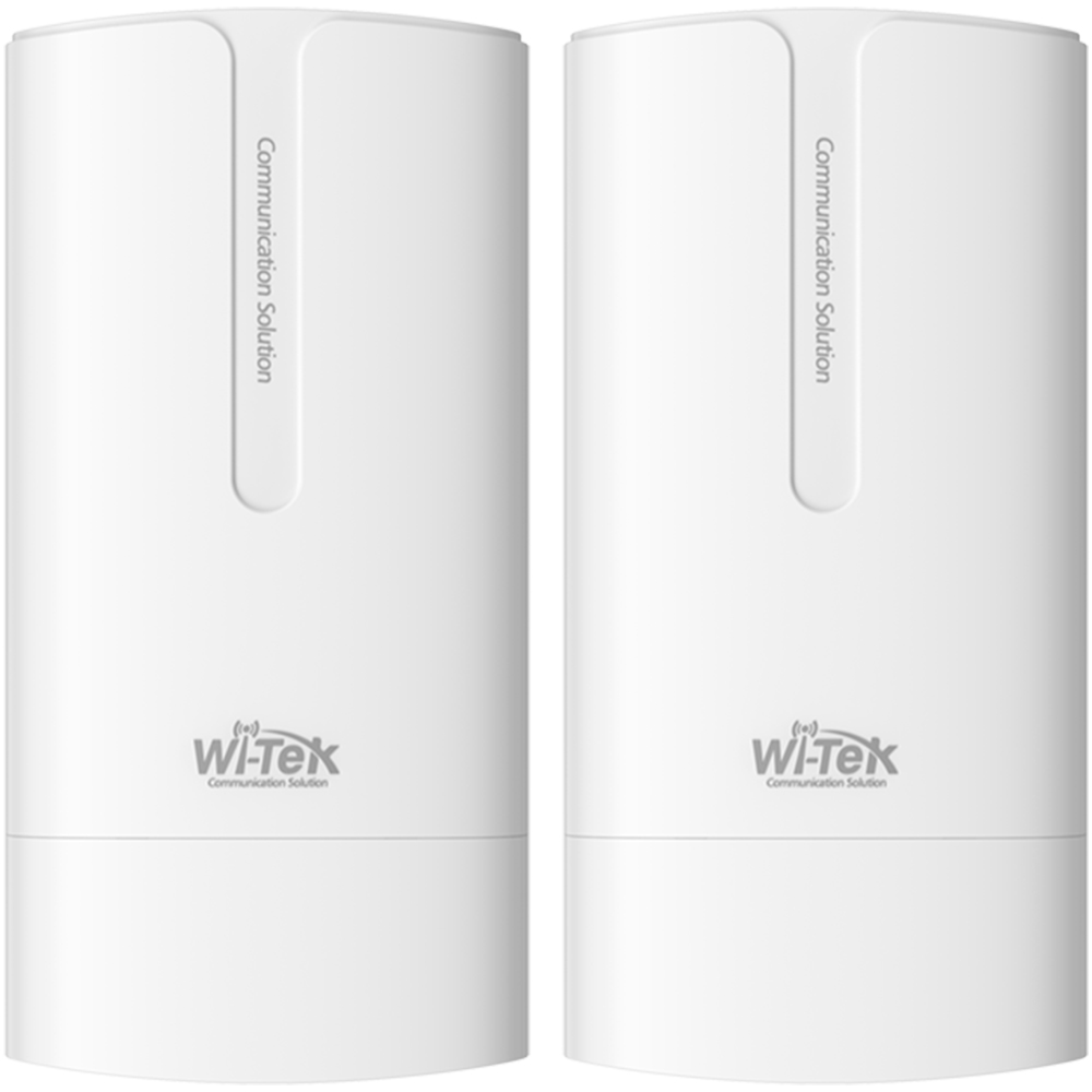 Wi-Tek WLAN Transmitter, 1 Paar, 2 Ports, 5 GHz, 3 km Reichweite, IP65, weiß, Mast, Wand-5