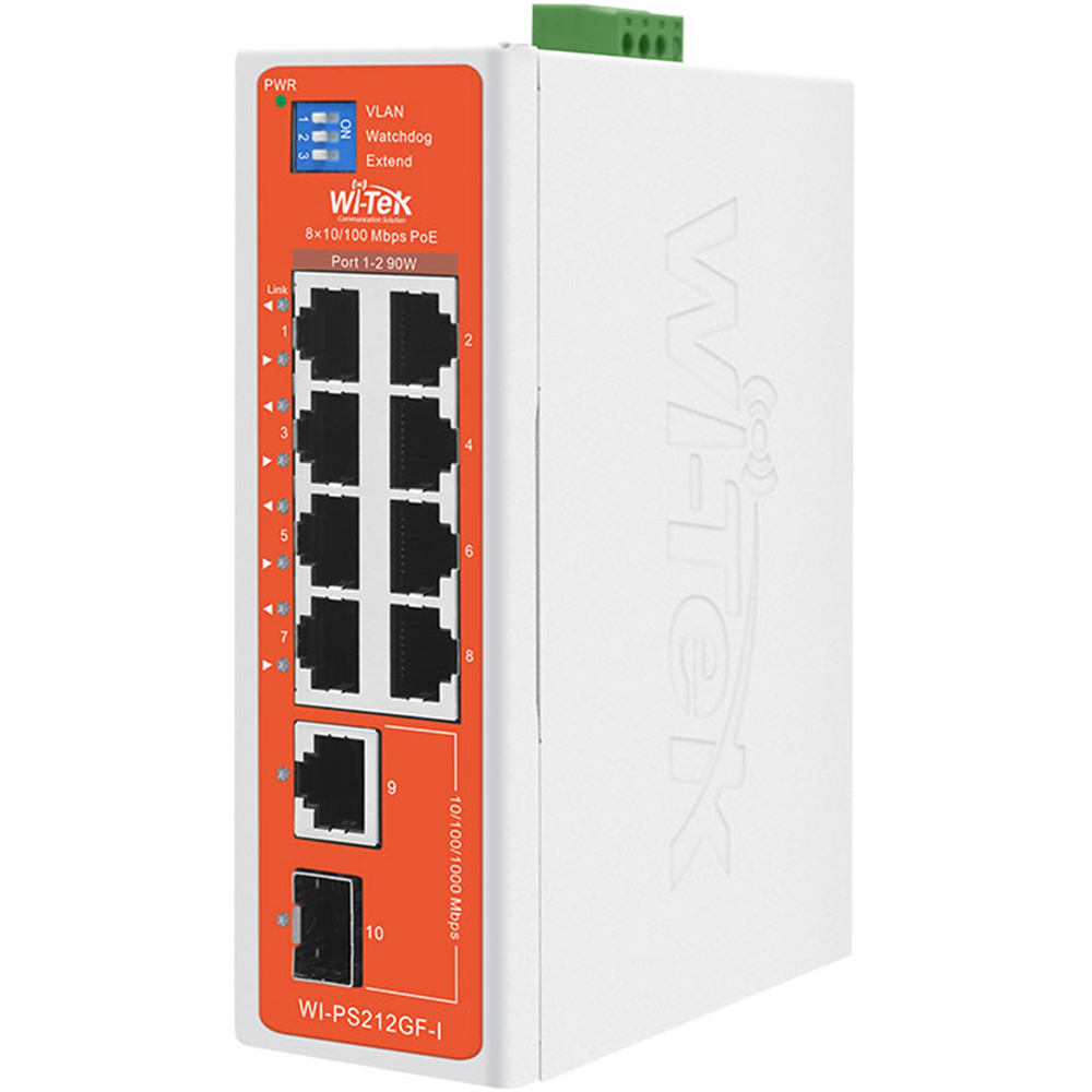 Witek PoE-Switch, 8 Ports PoE, 250 m, Desktop, DIN-Schiene, Wand-3