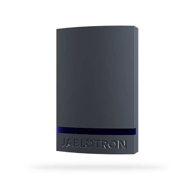 Jablotron JA-1X1A-C-AN-B Gehäusefront für Sirenen, anthrazit, Blaue Kalotte