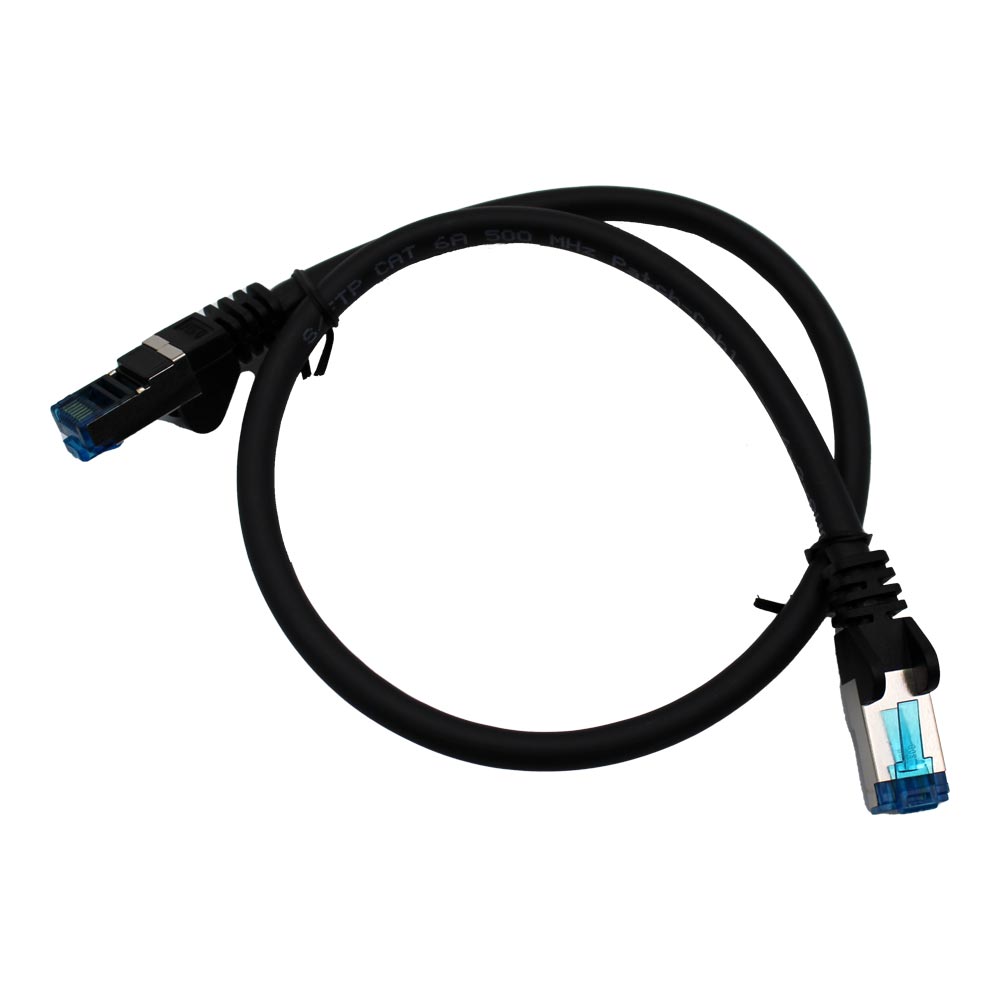 Patchkabel CAT6a RJ45 S/FTP 0.5m schwarz - Netzwerk-1