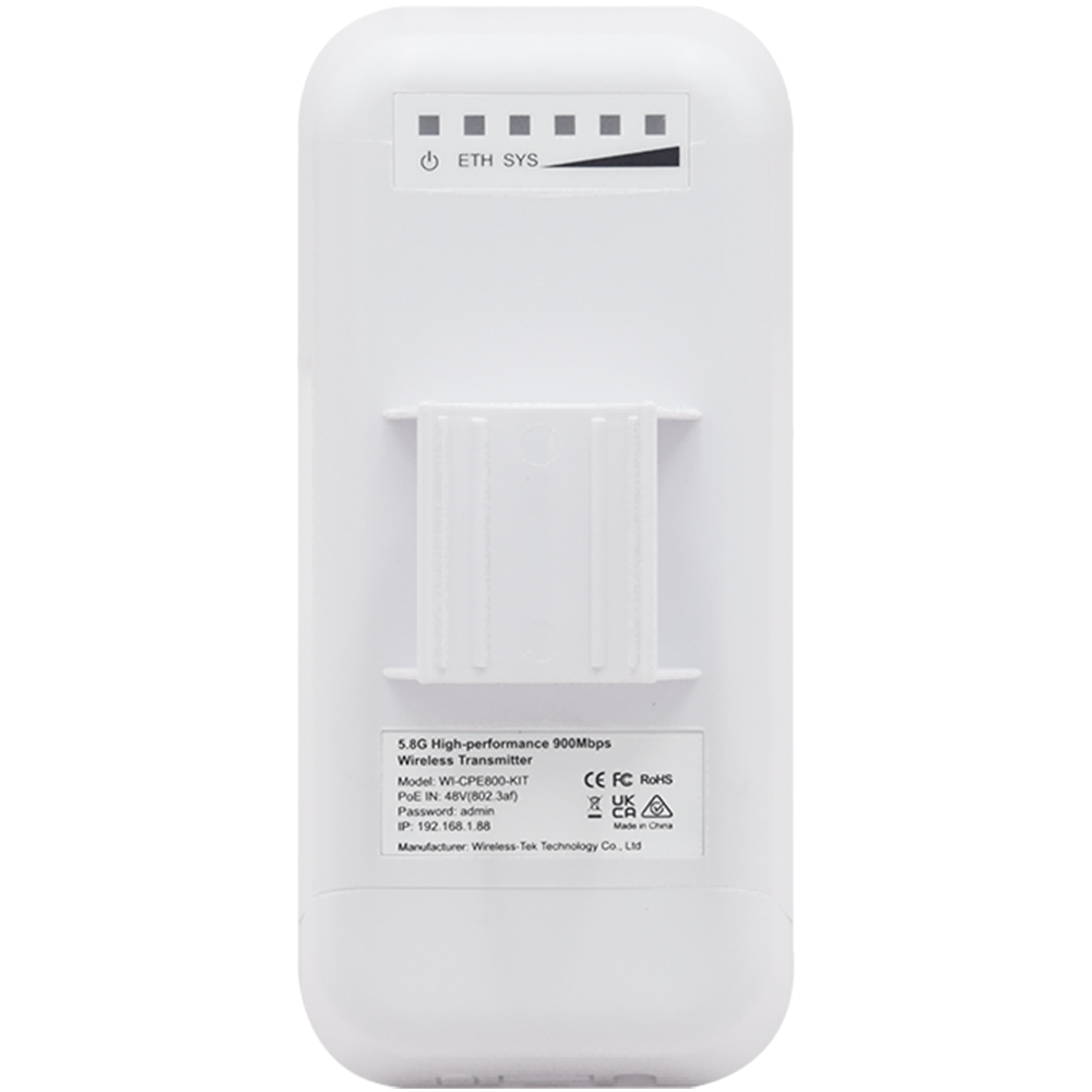 Wi-Tek WLAN Transmitter, 1 Paar, 1 Port, 5 GHz, 5 km Reichweite, IP65, weiß-3