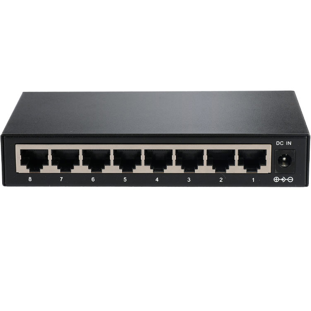 Witek Gigabit-Ethernet-Switch, 8 Ports, 250m, Desktop, Wandmontage-2