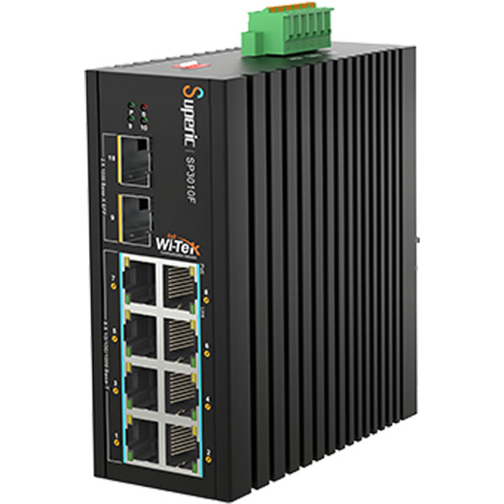 Witek PoE-Switch, 10 Ports, 8 Ports PoE, 2 Ports SFP, 250m, unmanaged, Desktop, DIN-Schiene-5
