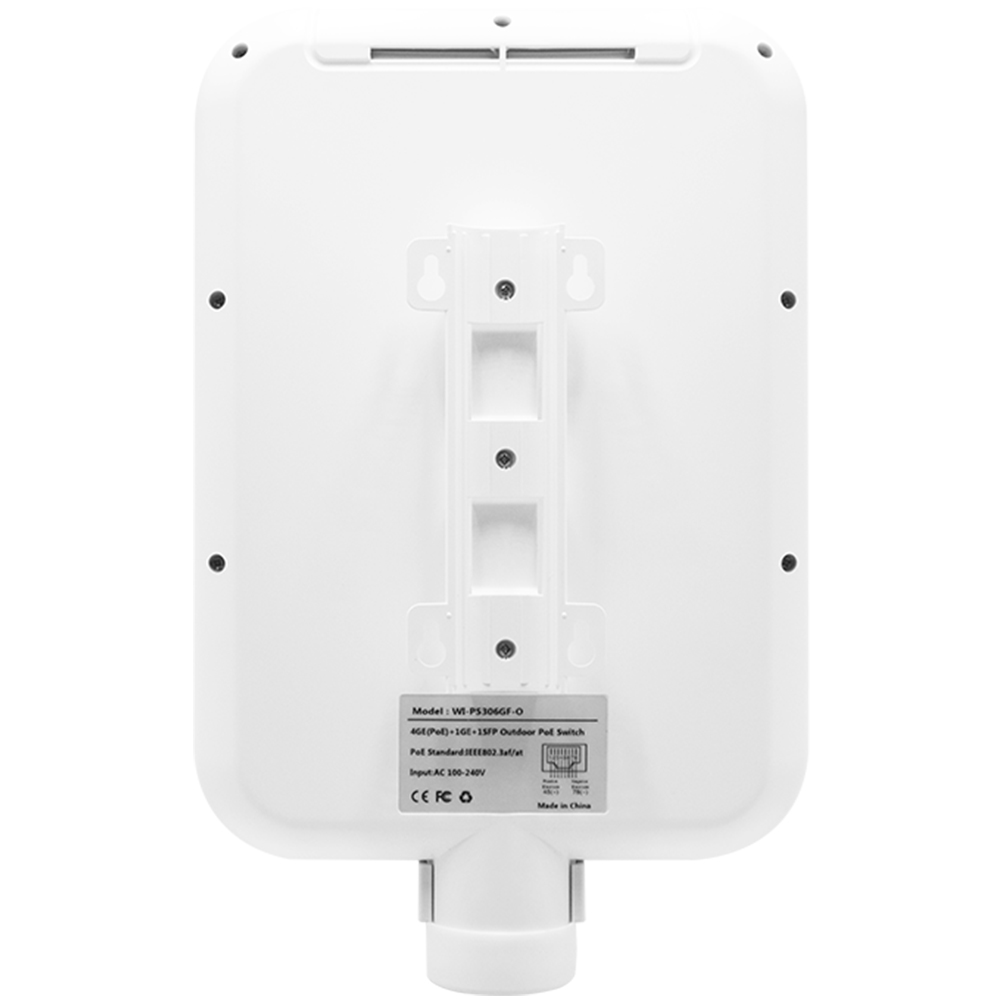 Witek Gigabit-PoE-Switch, 6 Ports, 4 Ports PoE, 1 Port SFP, Mastmontage, Wandmontage-1