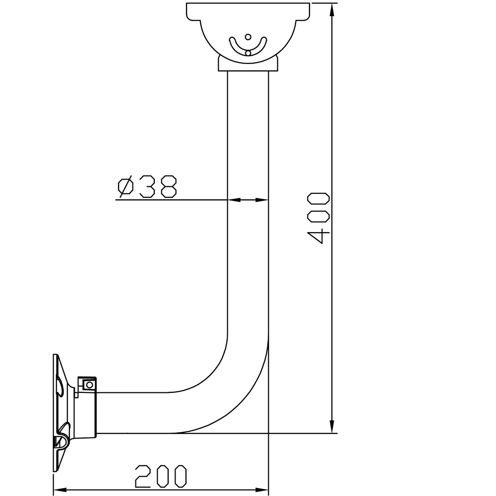 Hängeadapter gewinkelt, Ø38mm, 200x400mm, weiß-4
