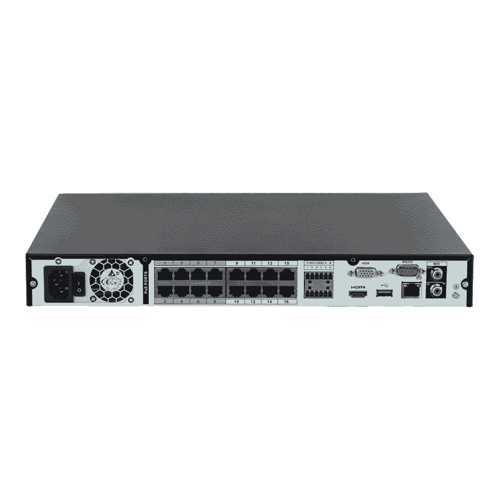 Dahua IP-Rekorder, WizSense, 32 Kanäle, 16PoE, max. 32MP, H.265+, 2 SATA à 16TB-3