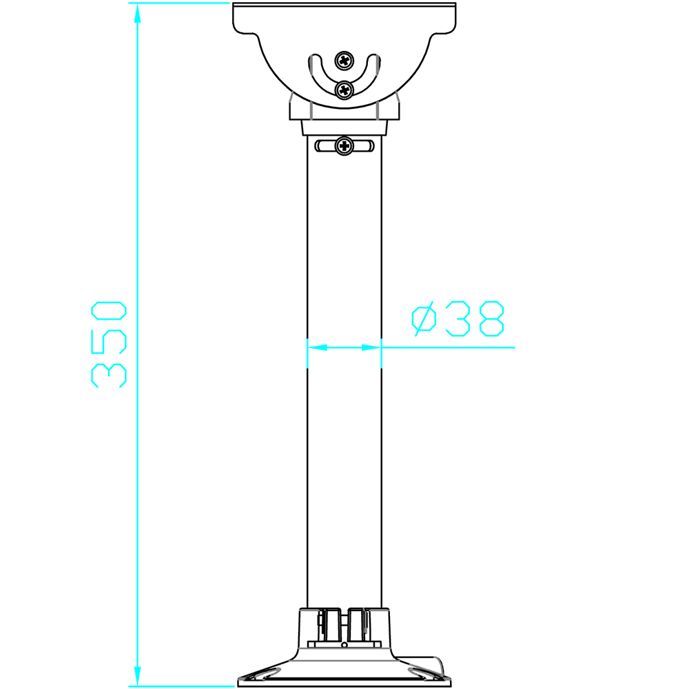 Hängeadapter Ø38mm, Länge 350mm, weiß-4