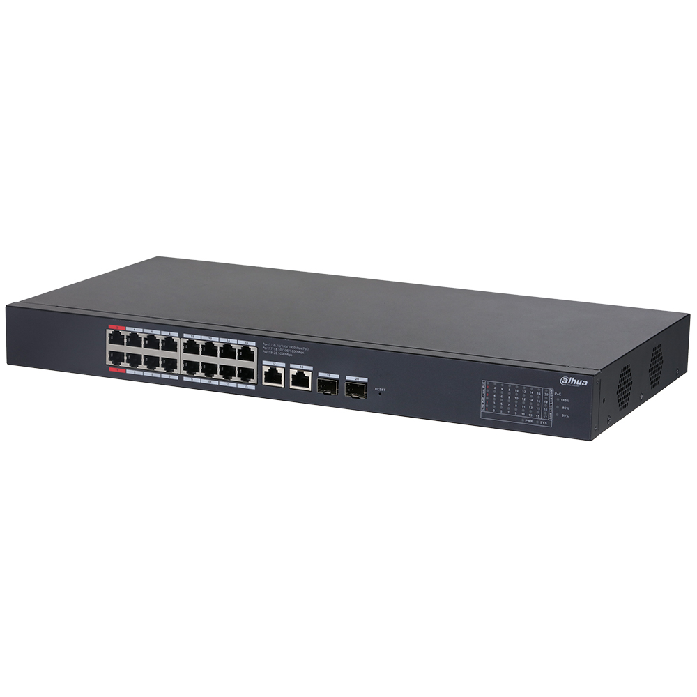 Dahua PoE-Switch, 20 Ports, 16 Ports PoE, Hi-PoE, cloud managed-3