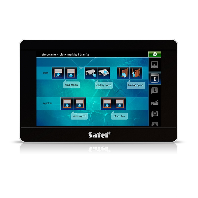 Satel Bedienteil, 7" Touchscreen, 2 Eingänge, schwarz-silber